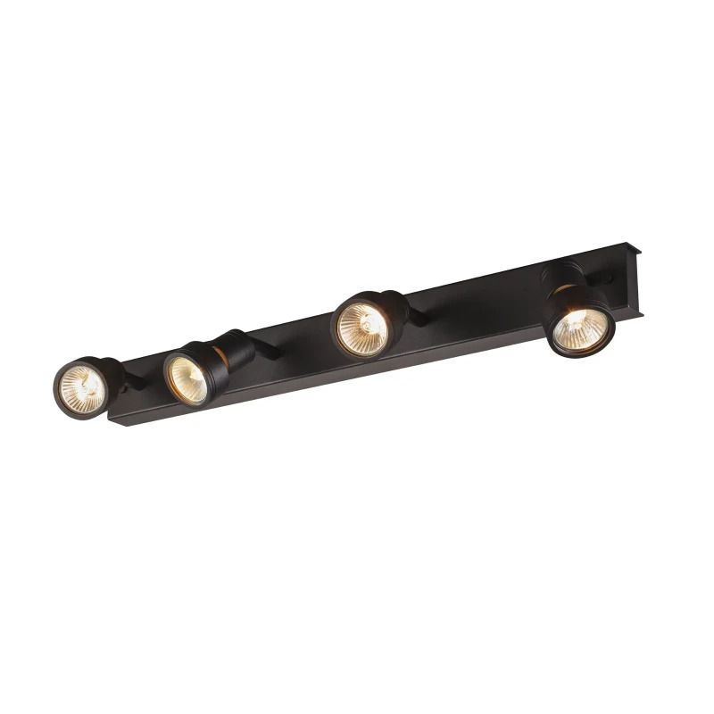 SLV LED Plafond- Wandlamp | 4X GU10 Max 50W  | IP20 Dimbaar Zwart | PURI