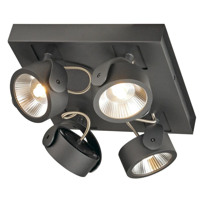 SLV LED Plafond- Wandlamp | 60W 3000K 4000lm 830 | IP20 Dimbaar Zwart | KALU