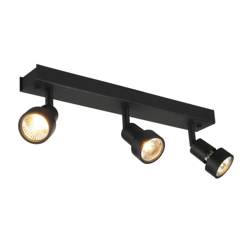 SLV LED Plafondlamp | 3X GU10 Max 50W | IP20 Dimbaar Zwart | PURI