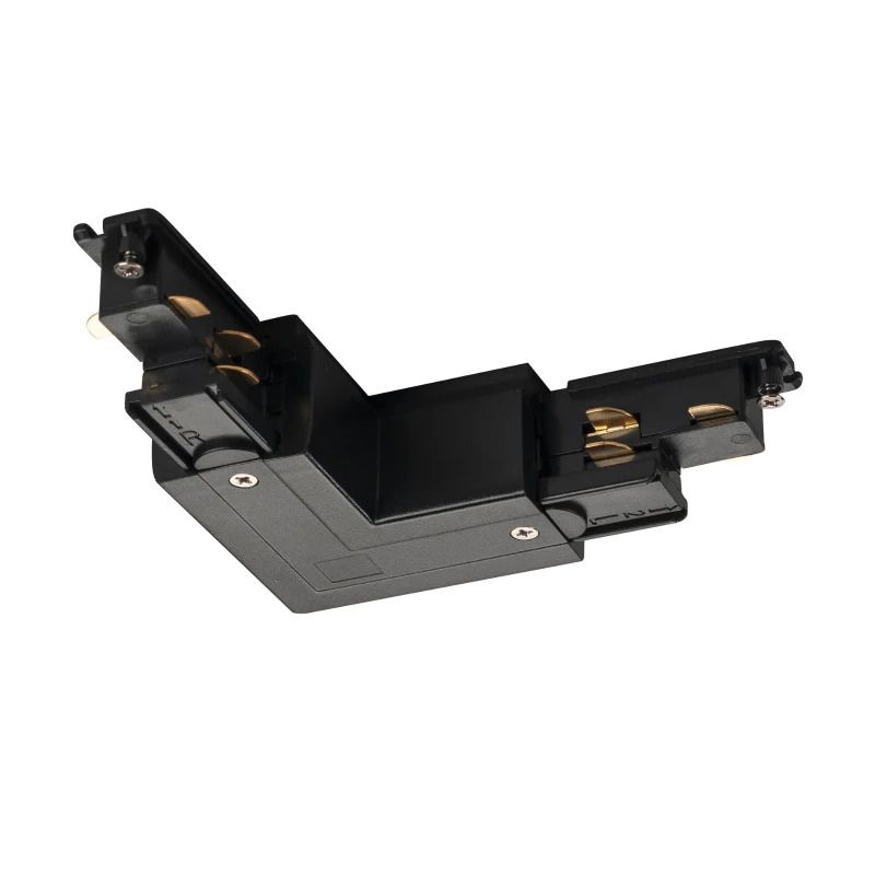 SLV Onderdeel | S-TRACK L-verbinder, aarde buiten, DALI, PHASE, zwart | S-TRACK SYSTEM