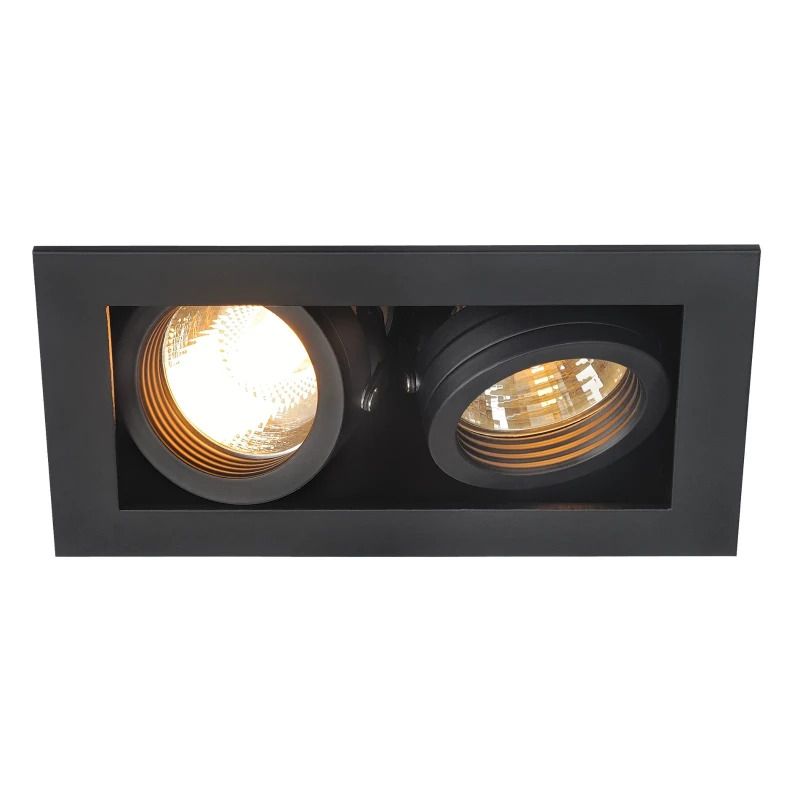 SLV LED Inbouwarmatuur Vierkant | 2X GU10 Max 50W IP20 | Dimbaar | KADUX