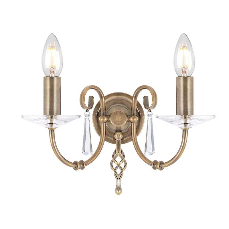 Elstead Lighting LED Wandlamp Aegean | 2X E14 Max 60W | Aged Brass