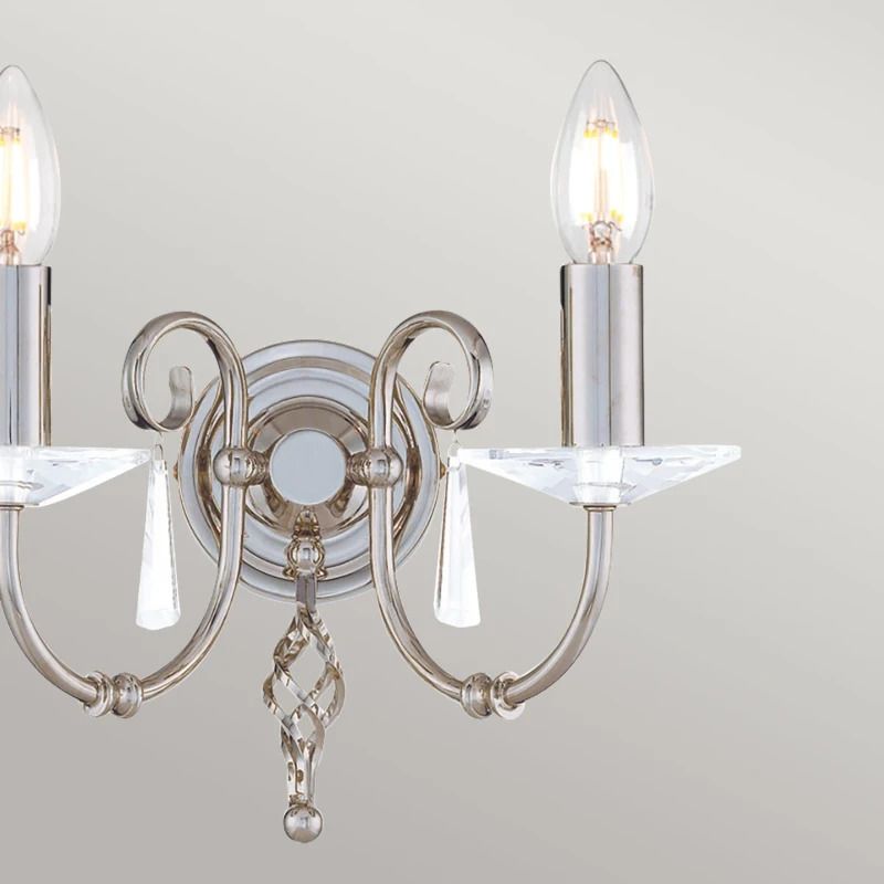 Elstead Lighting LED Wandlamp Aegean | 2X E14 Max 60W | Polished Nickel