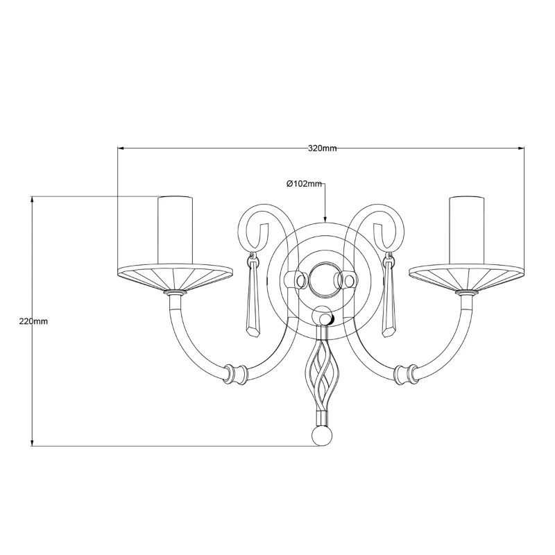 Elstead Lighting LED Wandlamp Aegean | 2X E14 Max 60W | Polished Nickel