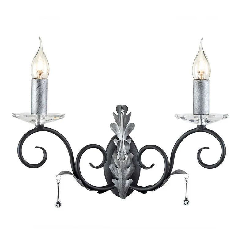 Elstead Lighting LED Wandlamp Amarilli | 2X E14 Max 60W | Black with Silver Patina