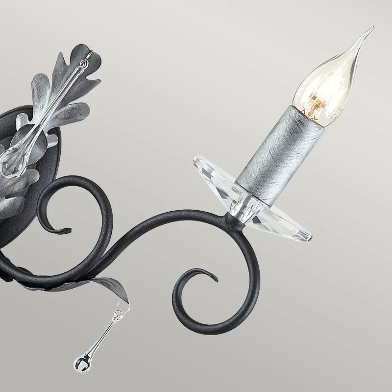 Elstead Lighting LED Wandlamp Amarilli | 2X E14 Max 60W | Black with Silver Patina