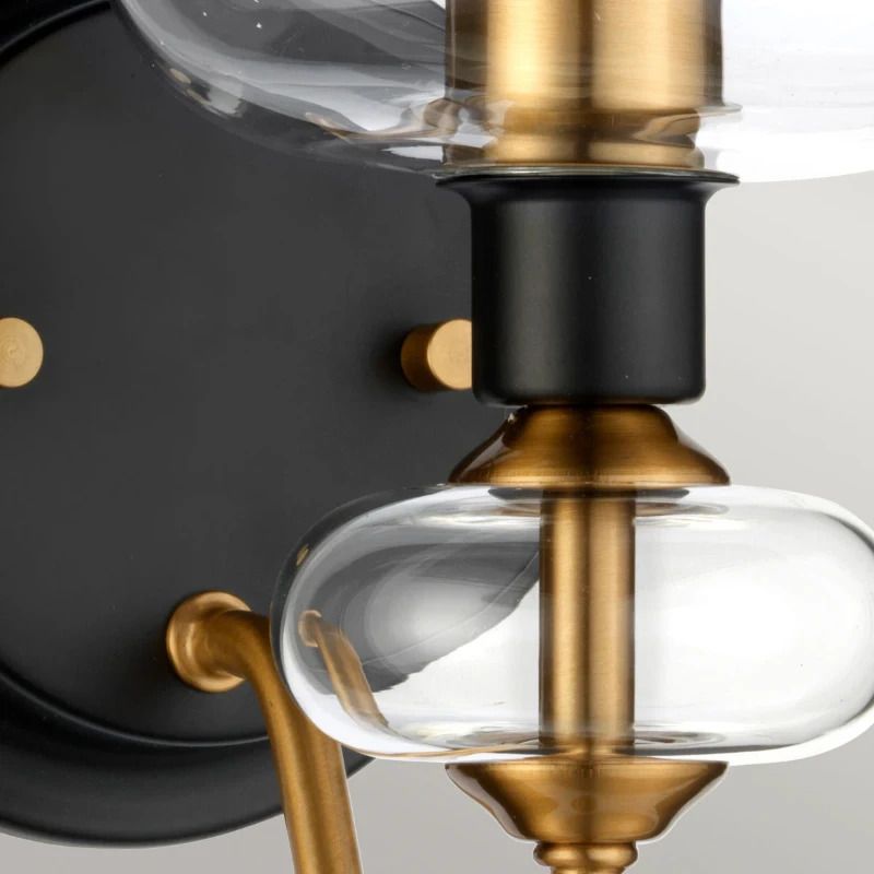 Elstead Lighting LED Wandlamp Armand | 1X E14 Max 40W | Aged Brass Plated & Charcoal Black Paint