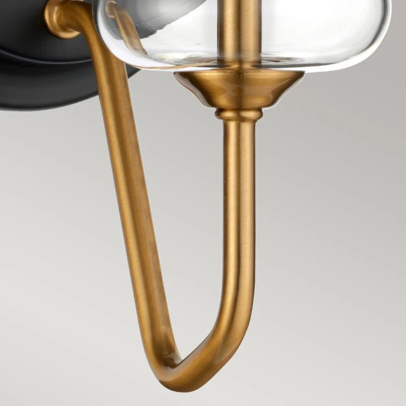 Elstead Lighting LED Wandlamp Armand | 1X E14 Max 40W | Aged Brass Plated & Charcoal Black Paint