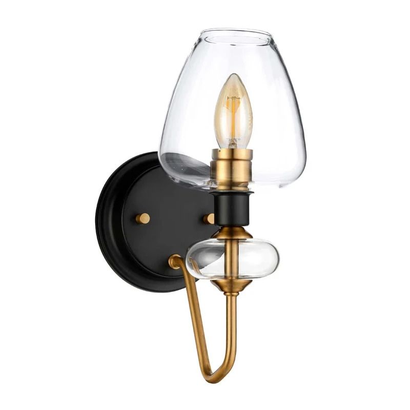 Elstead Lighting LED Wandlamp Armand | 1X E14 Max 40W | Aged Brass Plated & Charcoal Black Paint