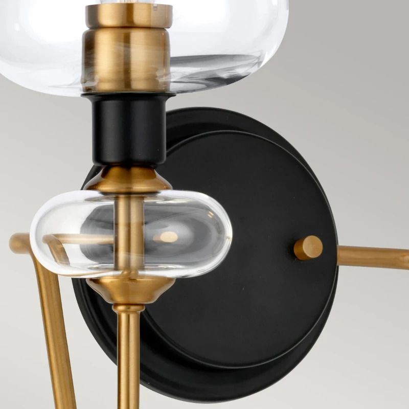 Elstead Lighting LED Wandlamp Armand | 2X E14 Max 40W | Aged Brass Plated & Charcoal Black Paint