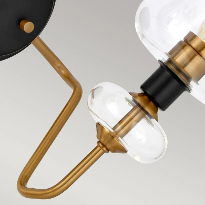 Elstead Lighting LED Wandlamp Armand | 2X E14 Max 40W | Aged Brass Plated & Charcoal Black Paint