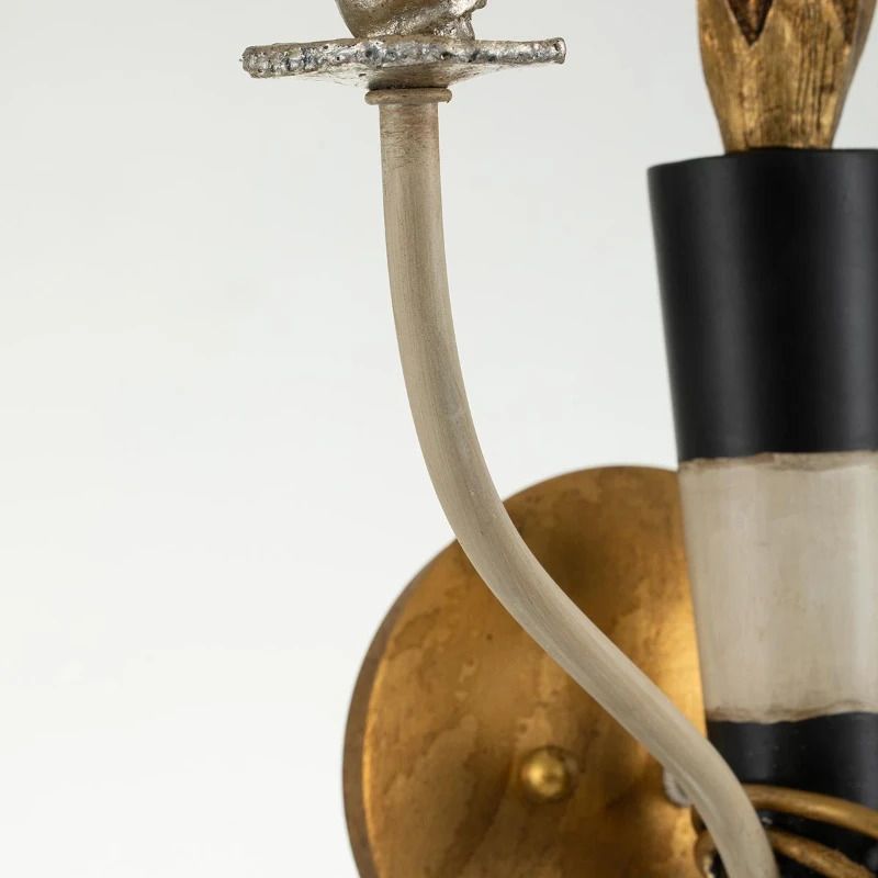 Flambeau LED Wandlamp Flambeau | 2X E14 Max 40W | Gold and Black with Parchment Shades