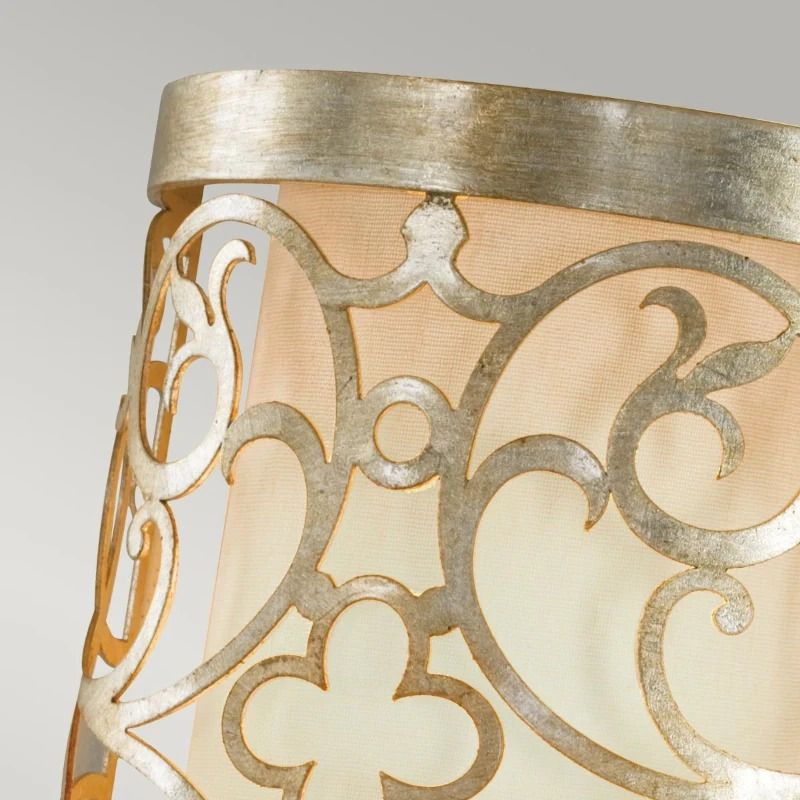 Feiss LED Wandlamp Arabesque | 1X E14 Max 60W | Silver Leaf Patina