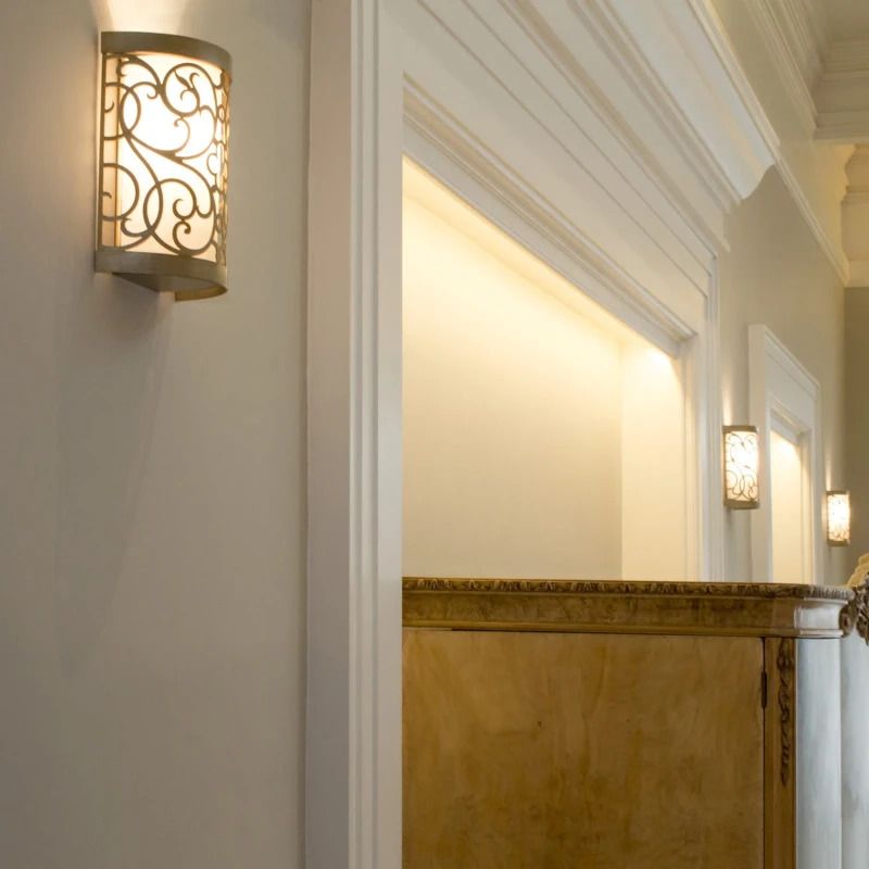 Feiss LED Wandlamp Arabesque | 1X E14 Max 60W | Silver Leaf Patina