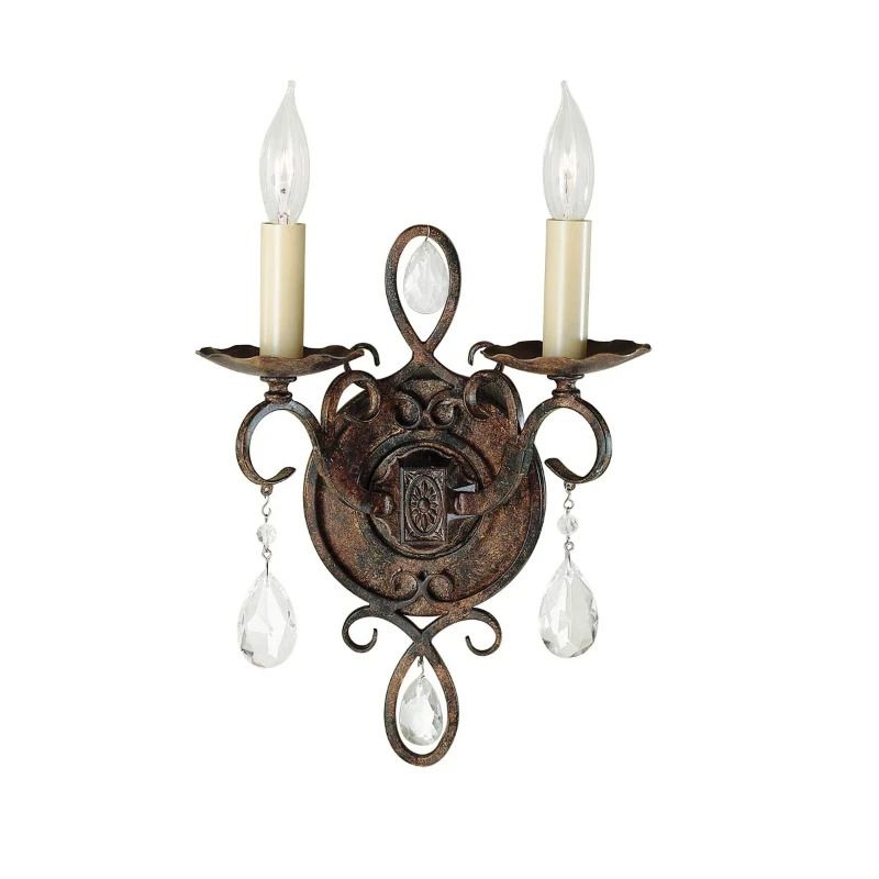 Feiss LED Wandlamp Chateau | 2X E14 Max 60W | Mocha Bronze