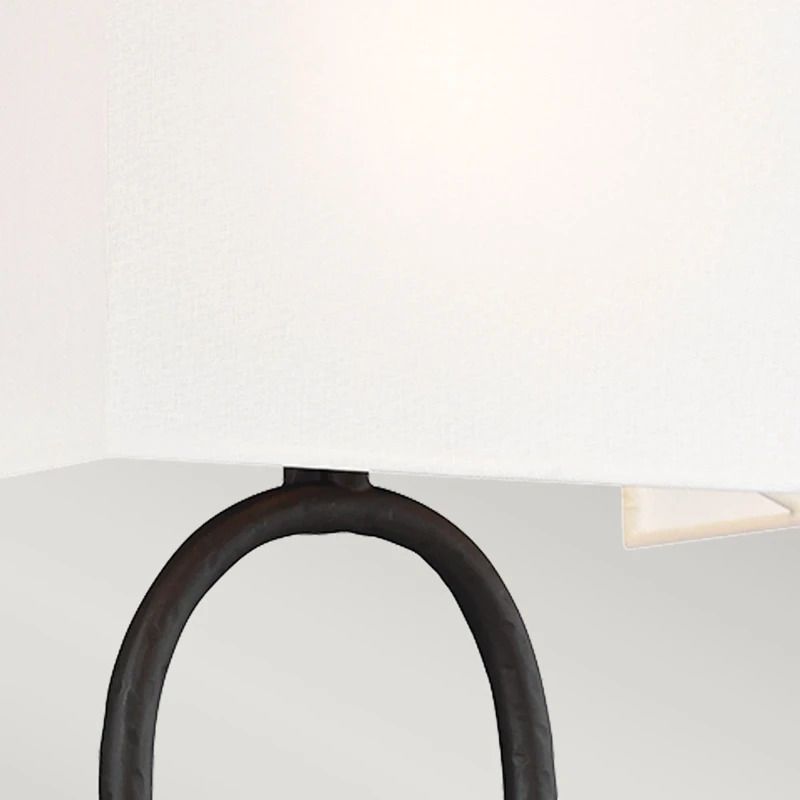 Feiss LED Wandlamp Indo | 1X E27 Max 60W | Aged Iron and off white cotton shade