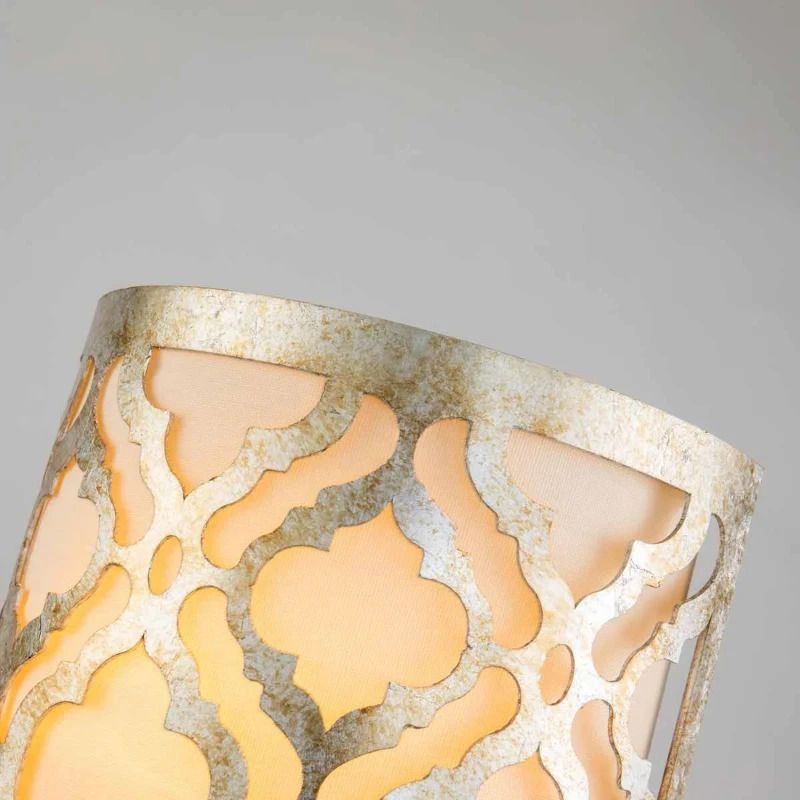 Gilded Nola LED Wandlamp Arabella | 1X E27 Max 60W | Distressed Gold, Ivory Shade