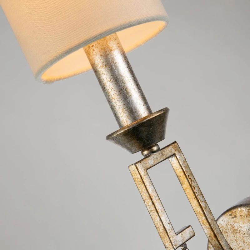 Gilded Nola LED Wandlamp Lemuria | 1X E14 Max 40W | Distressed Gold, Ivory Shade