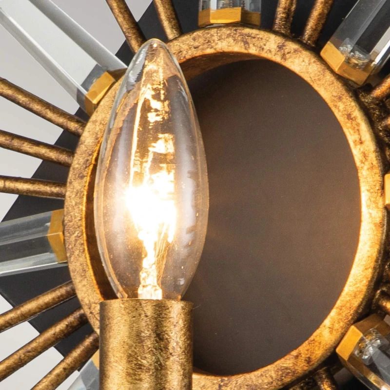 Gilded Nola LED Wandlamp Sun King | 1X E14 Max 40W | Gold Leaf