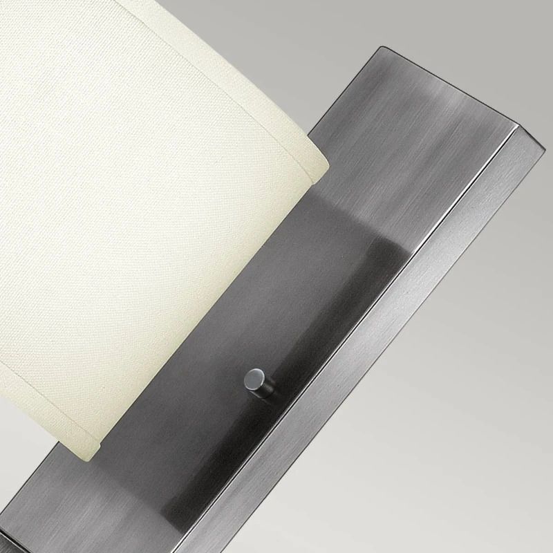 Hinkley LED Wandlamp Hampton | 1X E27 Max 60W | Antique Nickel, Ivory Shade