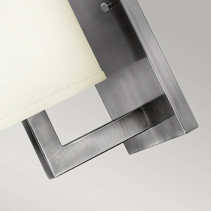 Hinkley LED Wandlamp Hampton | 1X E27 Max 60W | Antique Nickel, Ivory Shade