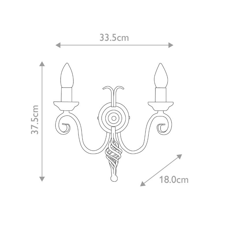 Elstead Lighting LED Wandlamp Harlech | 2X E14 Max 60W | Black