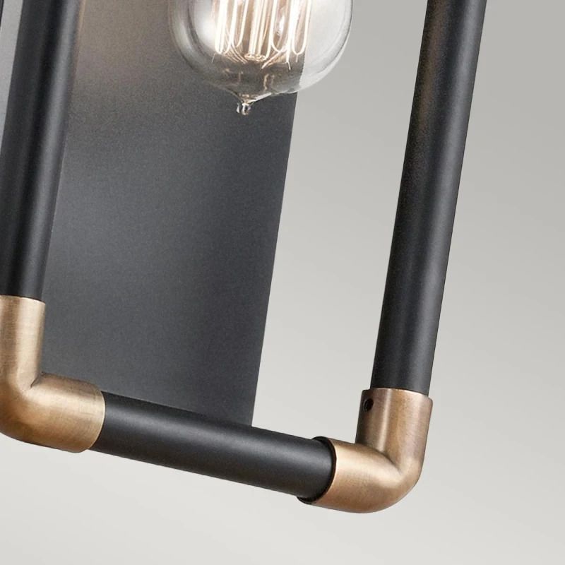 Kichler LED Wandlamp Imahn | 1X E27 Max 60W | Black and Natural Brass