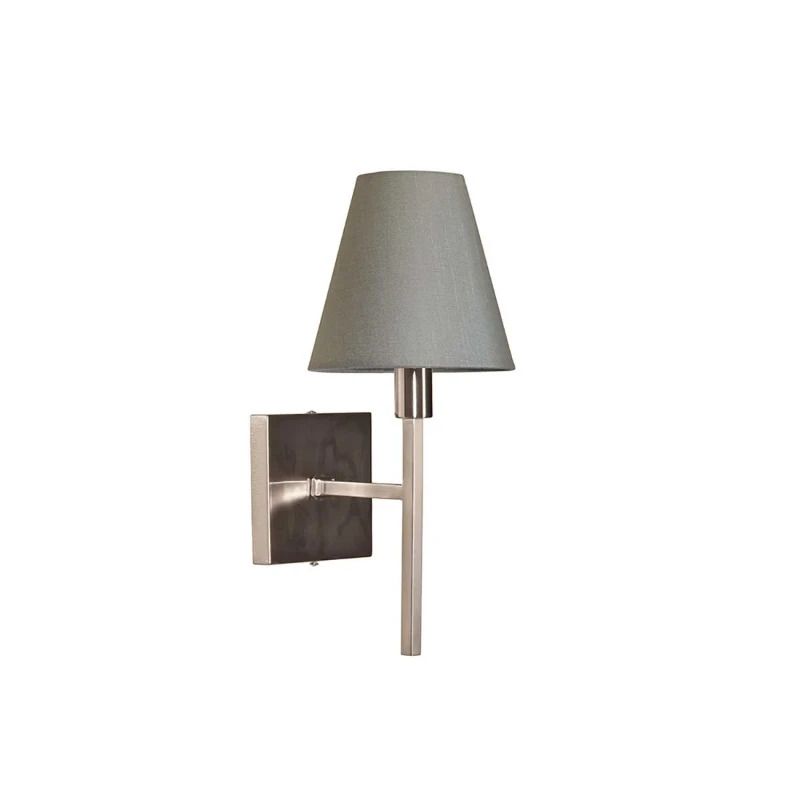Elstead Lighting LED Wandlamp Lucerne | 1X E14 Max 25W | Brushed Nickel, Grey Shade