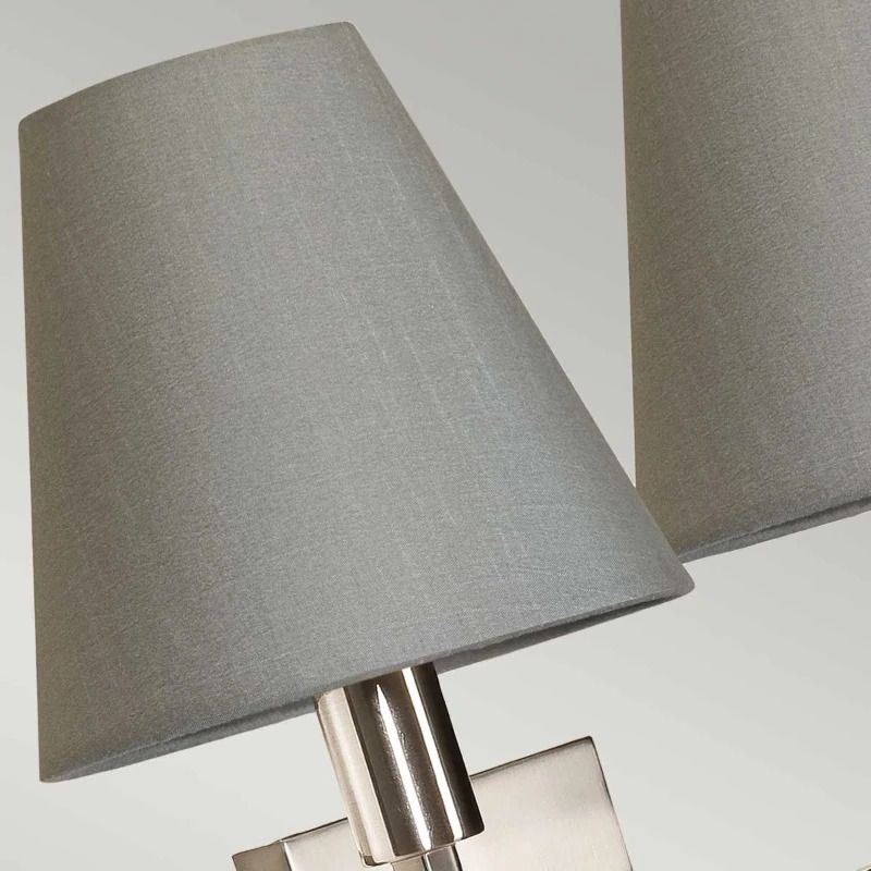 Elstead Lighting LED Wandlamp Lucerne | 2X E14 Max 25W | Brushed Nickel, Grey Shades