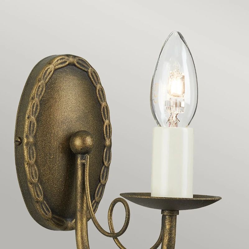 Elstead Lighting LED Wandlamp Minster | 1X E14 Max 60W | Black/ Gold Patina