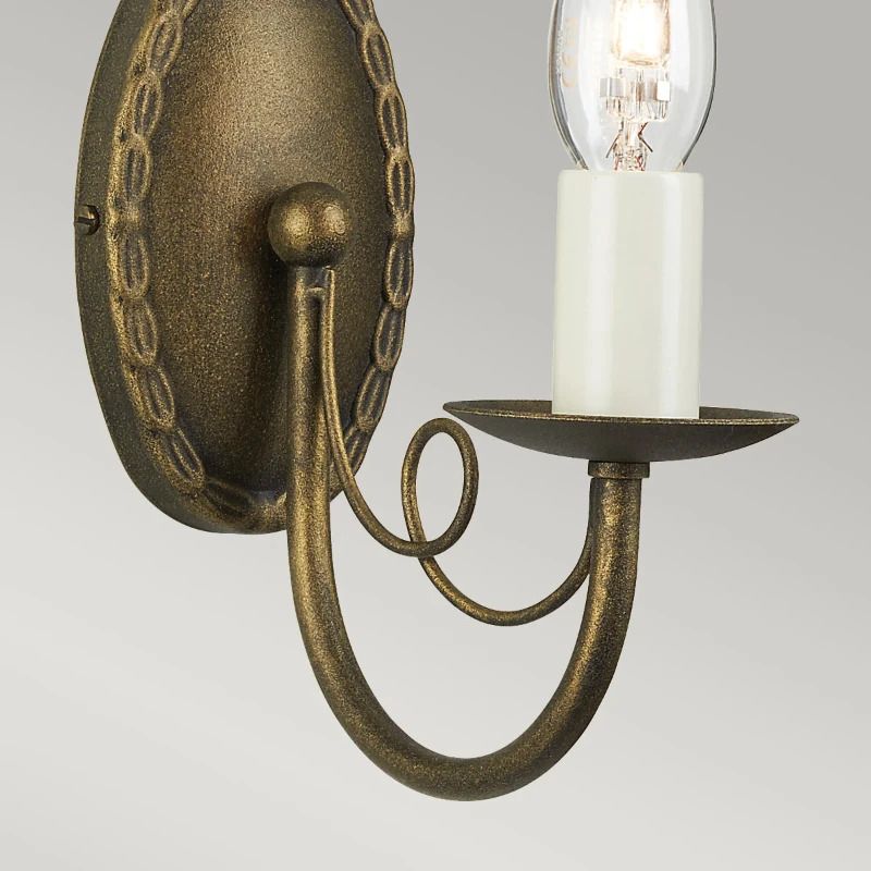 Elstead Lighting LED Wandlamp Minster | 1X E14 Max 60W | Black/ Gold Patina