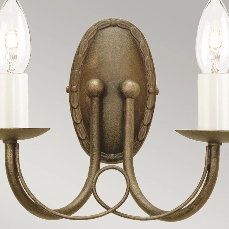 Elstead Lighting LED Wandlamp Minster | 2X E14 Max 60W | Black/ Gold Patina