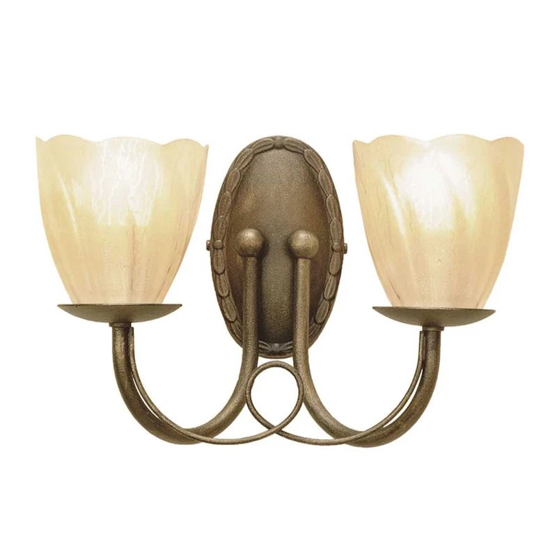 Elstead Lighting LED Wandlamp Minster | 2X E14 Max 60W | Black/ Gold Patina