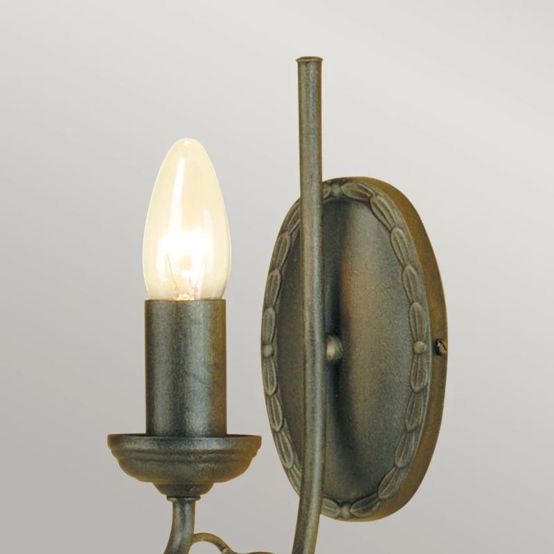 Elstead Lighting LED Wandlamp Olivia | 1X E14 Max 60W | Black/Gold Patina