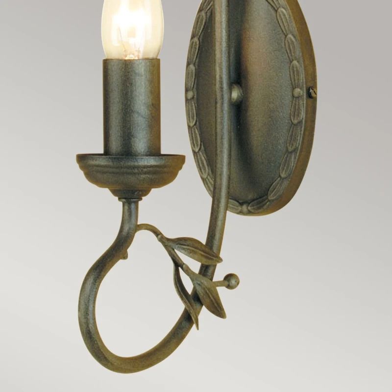 Elstead Lighting LED Wandlamp Olivia | 1X E14 Max 60W | Black/Gold Patina