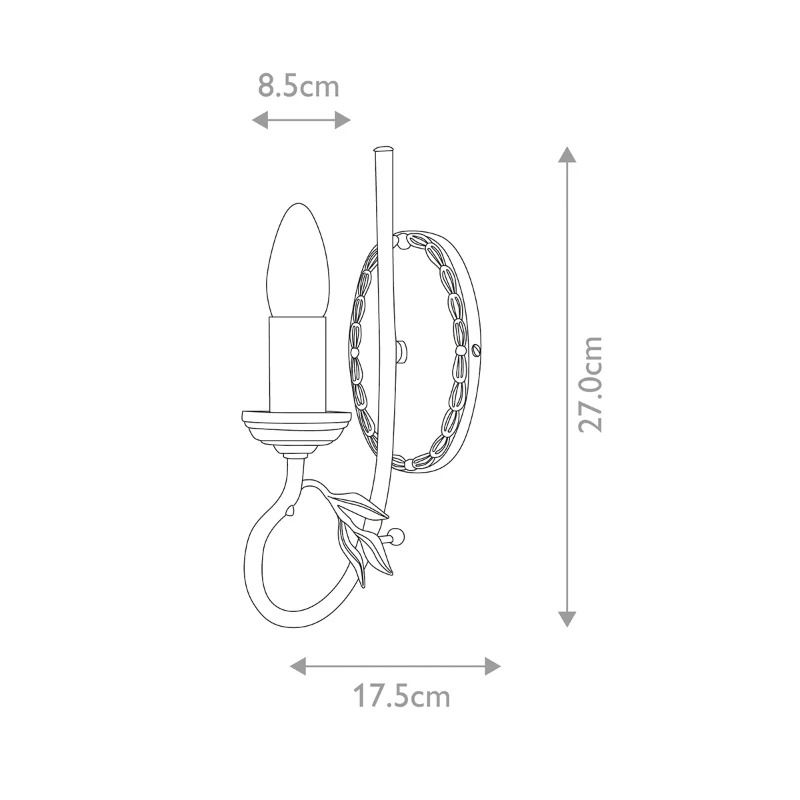 Elstead Lighting LED Wandlamp Olivia | 1X E14 Max 60W | Ivory/Gold Patina