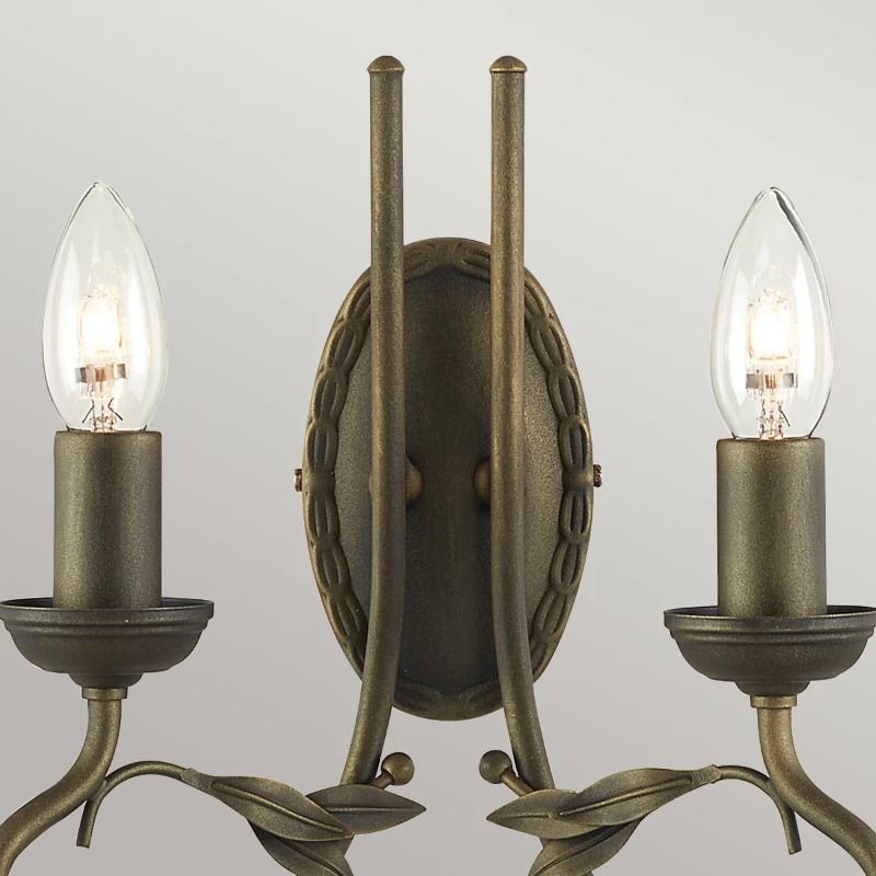Elstead Lighting LED Wandlamp Olivia | 2X E14 Max 60W | Black/Gold Patina