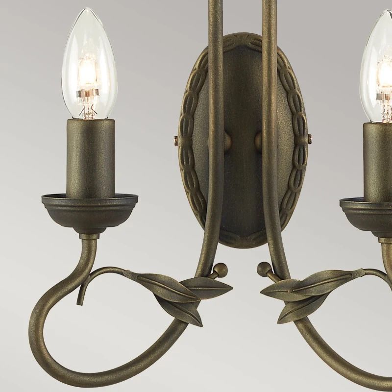 Elstead Lighting LED Wandlamp Olivia | 2X E14 Max 60W | Black/Gold Patina