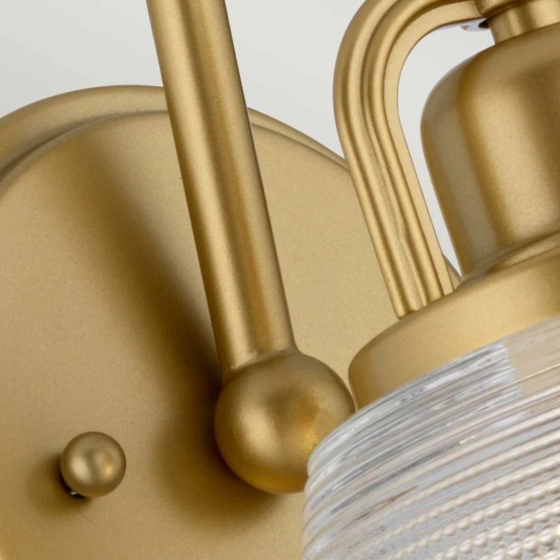 Quoizel LED Wandlamp Dublin | 3W 3000K 300Lm 830 | IP44 | Dimbaar | Painted Natural Brass