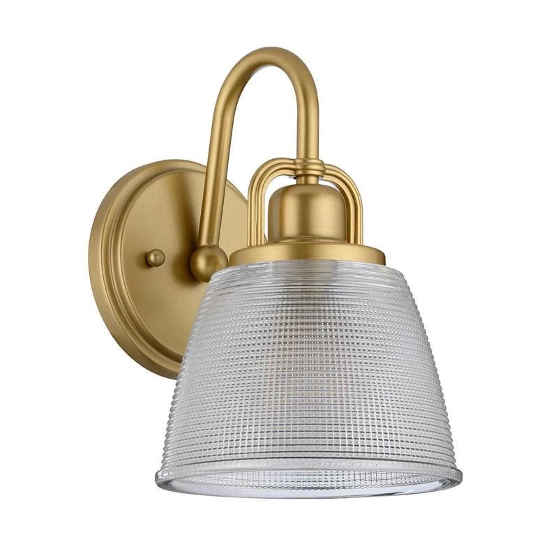 Quoizel LED Wandlamp Dublin | 3W 3000K 300Lm 830 | IP44 | Dimbaar | Painted Natural Brass