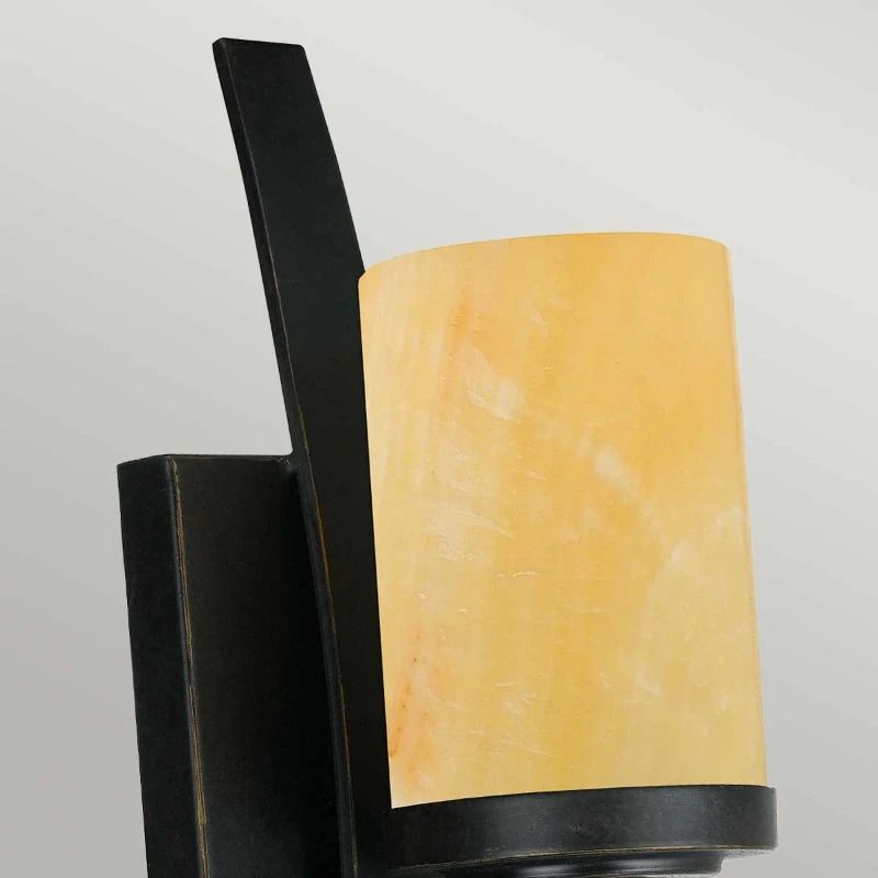 Quoizel LED Wandlamp Kyle | 1X E27 Max 60W | Imperial Bronze with Onyx Shade
