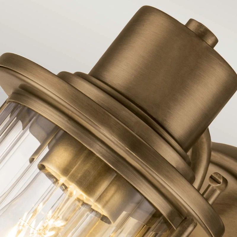 Quoizel LED Badkamerarmatuur Riggs | 1X E27 Max 40W | IP44 | Weathered Brass