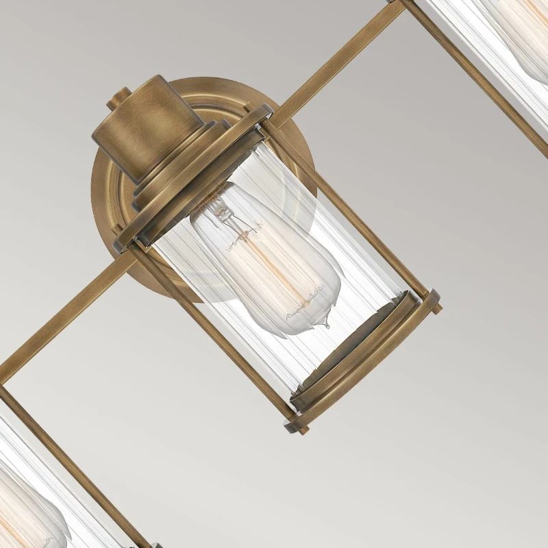 Quoizel LED Badkamerarmatuur Riggs | 3X E27 Max 40W | IP44 | Weathered Brass