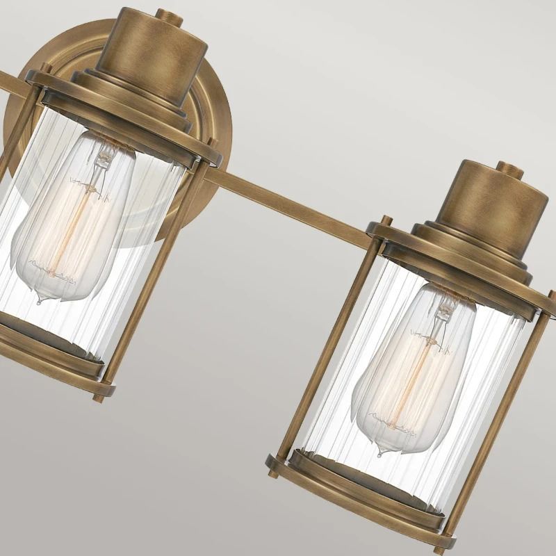 Quoizel LED Badkamerarmatuur Riggs | 3X E27 Max 40W | IP44 | Weathered Brass
