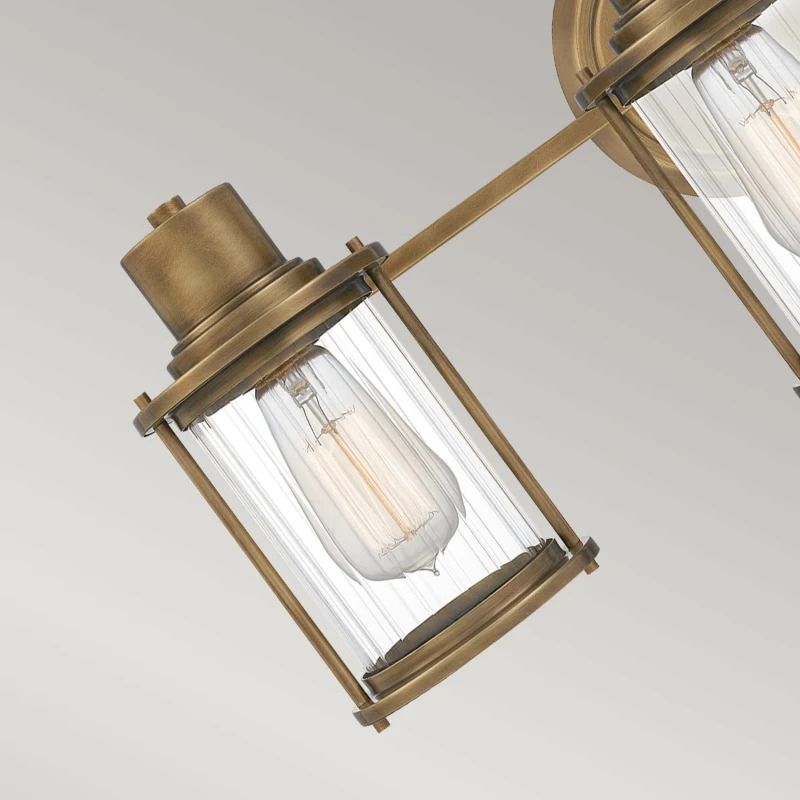 Quoizel LED Badkamerarmatuur Riggs | 3X E27 Max 40W | IP44 | Weathered Brass