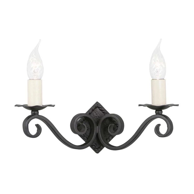 Elstead Lighting LED Wandlamp Rectory | 2X E14 Max 60W | Black