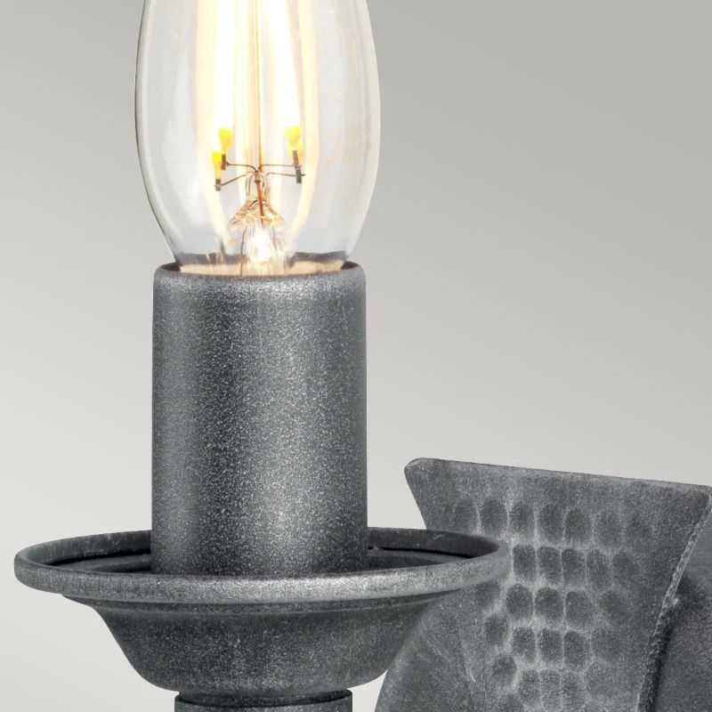 Elstead Lighting LED Wandlamp Saxon | 1X E14 Max 60W | Black/Silver Patina