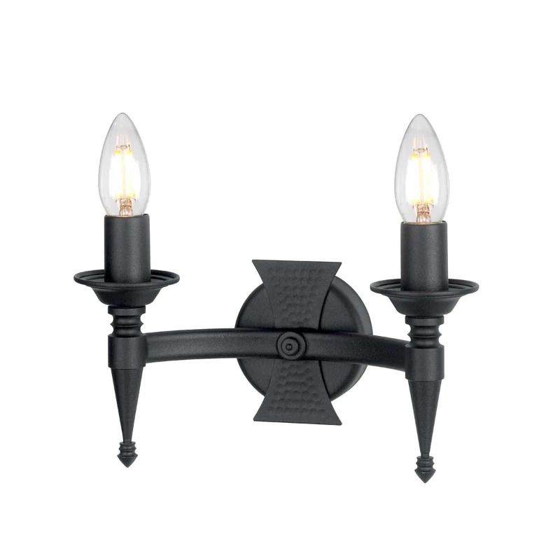 Elstead Lighting LED Wandlamp Saxon | 2X E14 Max 60W | Black