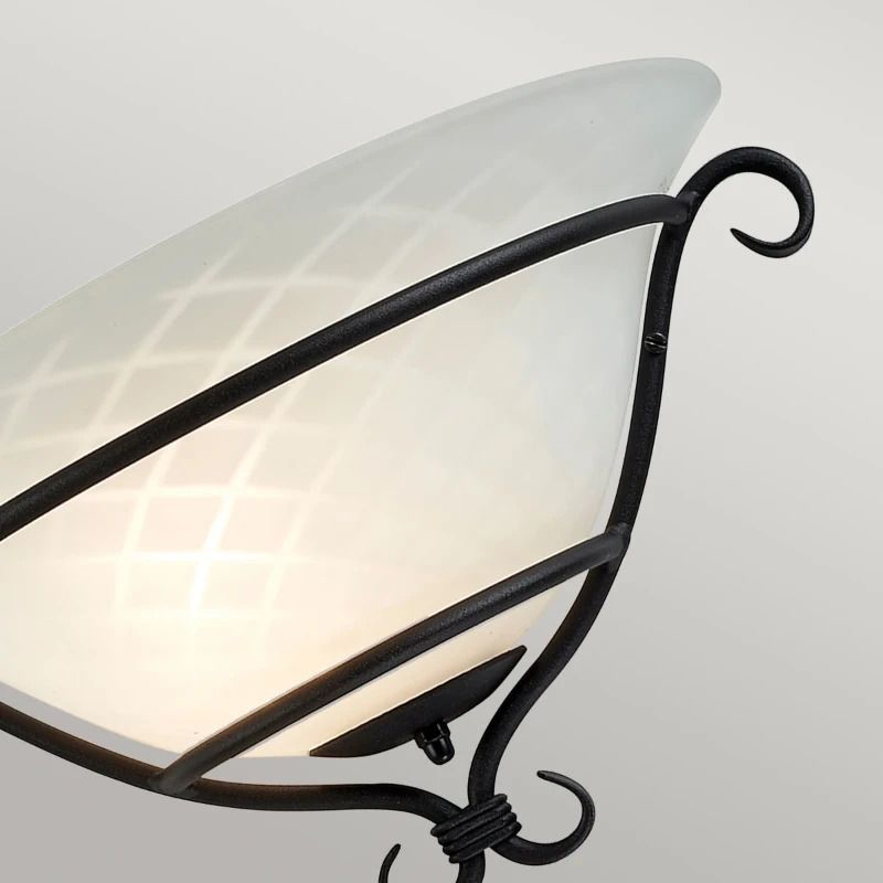 Elstead Lighting LED Wandlamp Torchiere | 1X E27 Max 60W | Black with Etched Opal Glass