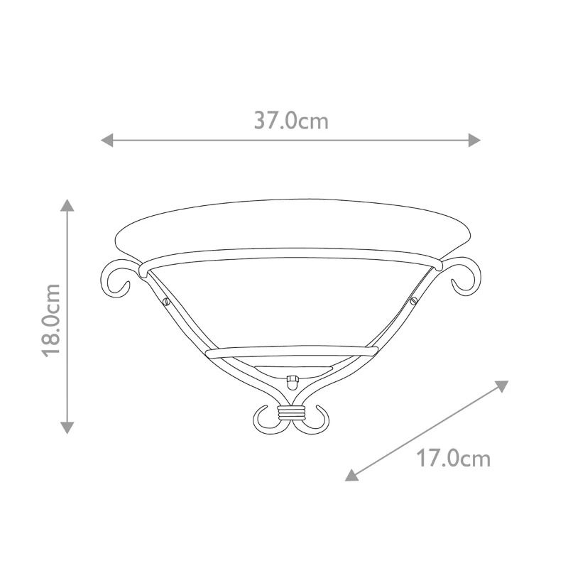 Elstead Lighting LED Wandlamp Torchiere | 1X E27 Max 60W | Black with Etched Opal Glass